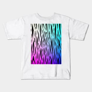 Tiger Stripes Pink Blue Kids T-Shirt